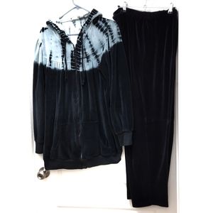 261P644. Roaman's Black Tie-Dye Pantsuit